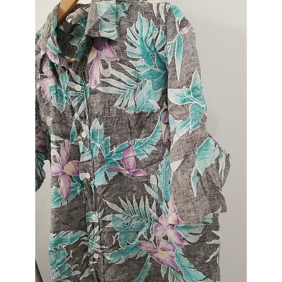 The Men's Store  Mens Short Sleeve XL Button Up Shirt Hawaiian Floral‎ - Picture 5 of 6